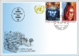 ONU Genève 2009 - Blue Card MonacoPhil  4-6 12 09 - Peuple Autochtone - Cartes-maximum