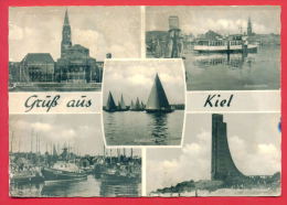 158598 / Kiel - RATHAUS , BINNENHAFEN , SEGELSCHIFFE , HAFEN LABOE , LABOE MARINE EHRENMAL - Germany Deutschland - Kiel