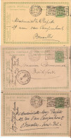 3 Entiers Postaux (utilisation Papier Différent)- Bruxelles A (cachet De Réserve De L'exposition) + Flamme TB - Fortune Cancels (1919)