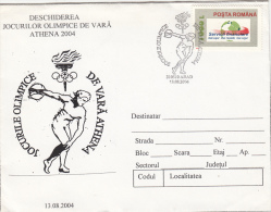 ATHENES´04 OLYMPIC GAMES, SPECIAL COVER, 2004, ROMANIA - Summer 2004: Athens