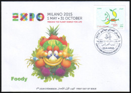 ARGELIA 2014 FDC World Expo Milan 2015 Milano Universal Expo - Italie Italia Italy Exposition Food Feeding - 2015 – Milán (Italia)