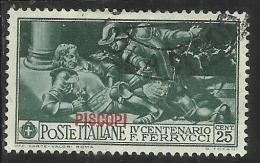 EGEO 1930 PISCOPI FERRUCCI CENT. 25 CENTESIMI USATO USED OBLITERE´ - Egée (Piscopi)