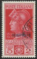 EGEO 1930 SCARPANTO FERRUCCI LIRE 5 + 2 L. USATO USED OBLITERE´ - Aegean (Scarpanto)