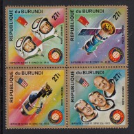 Burundi MNH Scott #C216 Block Of 4 27fr Apollo Soyuz Space Test Project - Unused Stamps