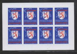 GERMANY 1955 WESTROPA DUSSELDORF PHILATELIC EXHIBITION SHEETLET OF 8 SOUVENIR STAMPS NHM HERALDIC CREST LION ANCHOR - Maritime