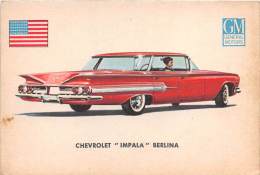 02751 "CHEVROLET IMPALA SEDAN"  CAR.  ORIGINAL TRADING CARD. " AUTO INTERNATIONAL PARADE, SIDAM - TORINO". 1961 - Motori