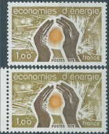 [01] Variété : N° 2007 économies D'énergies Jaune-olive Au Lieu D'olive + Normal  ** - Unused Stamps