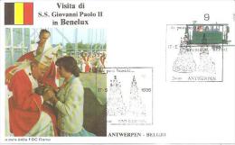 76933)  FDC Della Visita Di Ss.giovanni Paolo II In BENELUX-visita A ANTWERPEN-17-5-1985 - Lettres & Documents