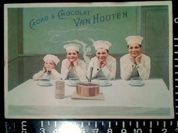 CHROMO CACAO CHOCOLAT VAN HOUTEN 4 Petits Cuisiniers Cooks - Van Houten