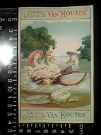 CHROMO CACAO CHOCOLAT VAN HOUTEN Canards En Barque Ducks In Boat Style Benjamin Rabier - Van Houten