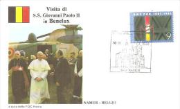 76948)  FDC Della Visita Di Ss.giovanni Paolo II In BENELUX-visita A NAMUR-18-5-1985 - Cartes Souvenir – Emissions Communes [HK]