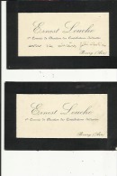 Cartes De Visite De Mr Ernest Louche 1er Commis De Direction Des Contributions Indirectes A Bourg  Voir Scan - Visiting Cards