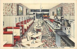 228331-South Dakota, Chamberlain, Derby´s Cafe, Interior Scene, Linen Postcard, Curteich No 8B-H1207 - Sonstige & Ohne Zuordnung