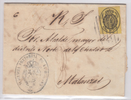 1858-H-60. * CUBA ESPAÑA SPAIN. ISABEL II. CORREO OFICIAL. 1862. OFFICIAL MAIL. SOBRE ½ ONZA. MARCA PARRILLA LINE - Vorphilatelie