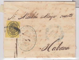 1858-H-62.*CUBA ESPAÑA SPAIN. ISABEL II. SOBRE CORREO OFICIAL. 1858. OFFICIAL MAIL. SOBRE ½ ONZA. MARCA BAEZA PIN - Voorfilatelie