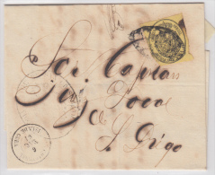 1858-H-64.* CUBA ESPAÑA SPAIN. ISABEL II. CORREO OFICIAL 1861. OFFICIAL MAIL. SOBRE ½  ONZA. FECHADOR SAN CRISTOB - Prefilatelia
