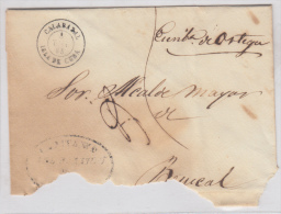 1862-H-9. * CUBA ESPAÑA SPAIN. ISABEL II. CORREO OFICIAL. 1862. OFFICIAL MAIL. SOBRE FECHADOR CALABAZAL. RARO. - Prephilately