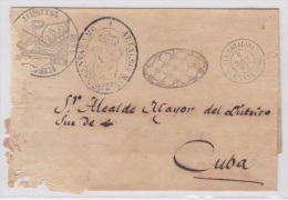 1863-H-15. * CUBA ESPAÑA SPAIN. ISABEL II. CORREO OFICIAL 1863. OFFICIAL MAIL. SOBRE C/  STA CATALINA. - Vorphilatelie