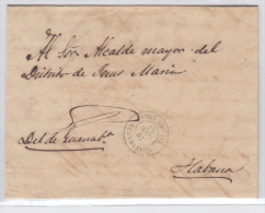 1867-H-8. CUBA ESPAÑA SPAIN. ISABEL II. CORREO OFICIAL 1867. OFFICIAL MAIL. SOBRE C/  MARCA GUANABACOA. - Prephilately
