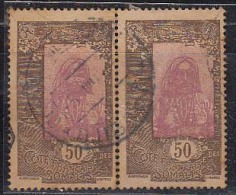 50c Used Pair 1915, French Somali Coast / Somalia, Woman, - Oblitérés