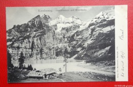 CPA - Kandersteg - Oeschinensee Und Blümlisalp  -  Precurseur 907  -  Cachet Hotel - Recto/verso - Kandersteg