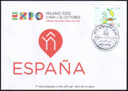 ARGELIA 2014 FDC  FDC Expo Milan 2015 Milano Universal Expo -Spain Espana Italia Italy Exposition Food - 2015 – Milán (Italia)