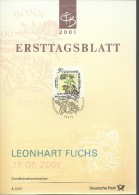 ALEMANIA DOCUMENTO PRIMER DIA BONN GRÜNDUNG LEONHART FUCHS PLANTA BOTANICA VEGETAL - Geneeskrachtige Planten