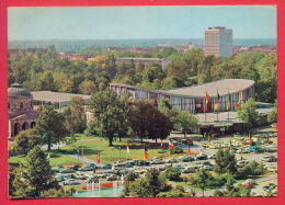 158626 / KARLSRUHE - FESTPLATZ MIT SCHWARZWALDHALLE , SPORT , CAR -  Germany Deutschland Allemagne  PAR AVION BULGARIA - Karlsruhe