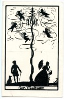 Der Maibaum, Engel, Herr Mit Hund, Dame Mit Schirm, Wilhelm Gareis, Verlag Deutschen Kulturverbandes Prag - Silhouette - Scissor-type