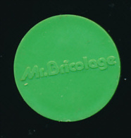 Jeton De Caddie : MrBricolage, Vert (2 Scans Recto-verso) Grande Surface - Munten Van Winkelkarretjes