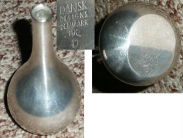 Rare Petit Presse-papier Porte-stylo Ou Plume En Métal Argenté, Dansk Design, Denmark, IHQ, Danemark, Silver Plated - Paper-weights