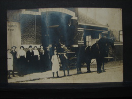 AF. CP. 172. Groupe De Personnes à Côté D'un Cheval Et D'une Charette D'une Maison De Farine Et De Sons - Vendedores Ambulantes