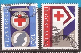 1975  1619-20  ROT KREUZ   JUGOSLAVIJA JUGOSLAWIEN  100 JAHRE ROT KREUZ   USED - Usati