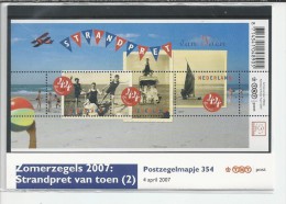 Pz.- Nederland Postfris PTT Mapje Nummer 354 - 04-04-2007 - Zomerzegels 2007: Strandpret Van Toen. 2 Scans - Nuovi