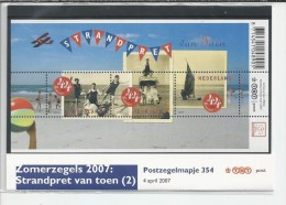 Pz.- Nederland Postfris PTT Mapje Nummer 354 - 04-04-2007 - Zomerzegels 2007: Strandpret Van Toen. 2 Scans - Neufs