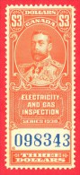 Canada Revenue # FEG6 3 Dollars - Mint N/H - Dated  1930- Electric & Gas Inspection /  Inspection Électrique Et Gas - Fiscaux