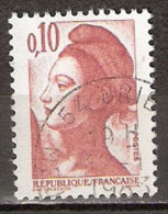Timbre France Y&T N°2179 (02) Obl. Liberté De Gandon. 10 C. Rouge-brun. Cote 0.15 € - 1982-1990 Libertà Di Gandon