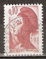 Timbre France Y&T N°2179 (04) Obl. Liberté De Gandon. 10 C. Rouge-brun. Cote 0.15 € - 1982-1990 Libertà Di Gandon