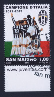 2013 SAN MARINO "JUVENTUS CAMPIONE D´ITALIA 2012/2013" SINGOLO ANNULLO PRIMO GIORNO - Gebruikt