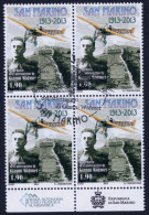 2013 SAN MARINO "CENTENARIO ATTERRAGGIO GIANNI WIDMER" QUARTINA ANNULLO PRIMO GIORNO - Used Stamps