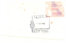 (PH 789) Australia Postmark On Cover - Vaucluse Ligthouses & St James Station Sydney Tower - 1990 - Automaatzegels [ATM]