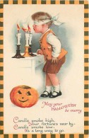 229575-Halloween, Wolf No 31CB-1, Ellen Clapsaddle, Blind Folded Boy Blowing Out Three Candles - Halloween