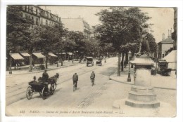 CPA PARIS 13° ARRONDISSEMENT - Statue De Jeanne D'Arc Et Boulevard Saint Marcel - Distretto: 13