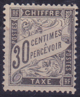 13123# TAXE N° 18 * Type DUVAL NOIR 30 Centimes Cote 315 Euros - 1859-1959 Mint/hinged