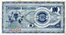 Macedonia,100 Denari,1992,P.4,error Shown On Scan,as Scan - Nordmazedonien