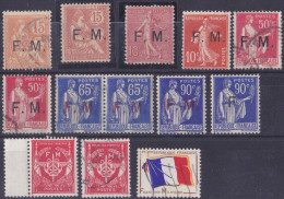 13131# LOT TIMBRES FRANCHISE MILITAIRE * & Obl MOUCHON SEMEUSE PAIX  Cote +160 Euros - Timbres De Franchise Militaire