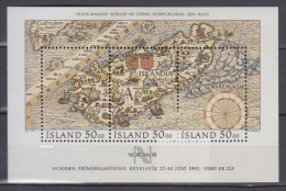ISLANDE      1991     BF     N°   12           COTE       14 € 00 - Hojas Y Bloques