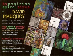 REBECQ-INVITATION EXPOSITION DAVID MAUQUOY AU MOULIN D'ARENBERG - Rebecq