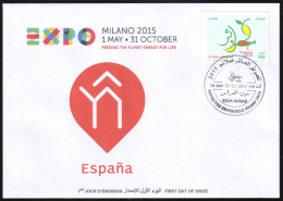ARGELIA 2014 FDC  FDC Expo Milan 2015 Milano Universal Expo -Spain Espana Italia Italy Exposition Food - 2015 – Milaan (Italië)