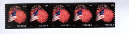 291906579  2014  SCOTT 4854 (XX) POSTFRIS MINT NEVER HINGED  Strip Plaatnummer P1111  Flag And Firework - Nuevos